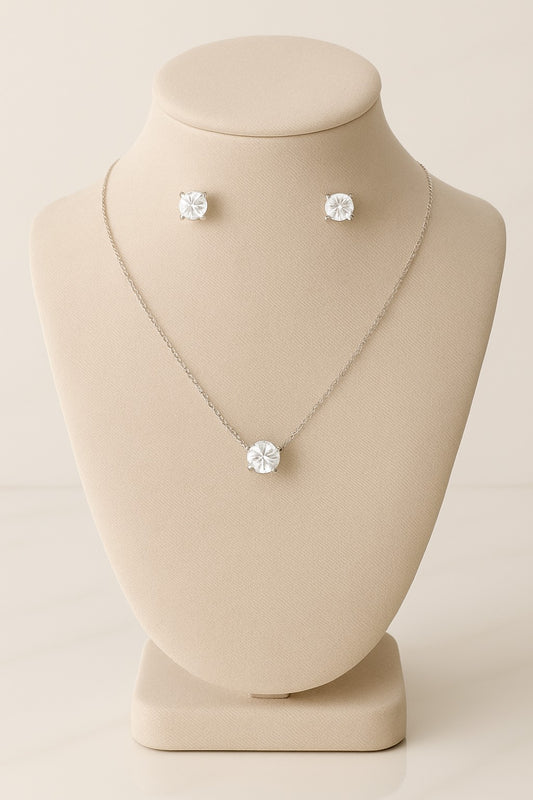 Classic Solitaire Diamond Set - 925 Silver