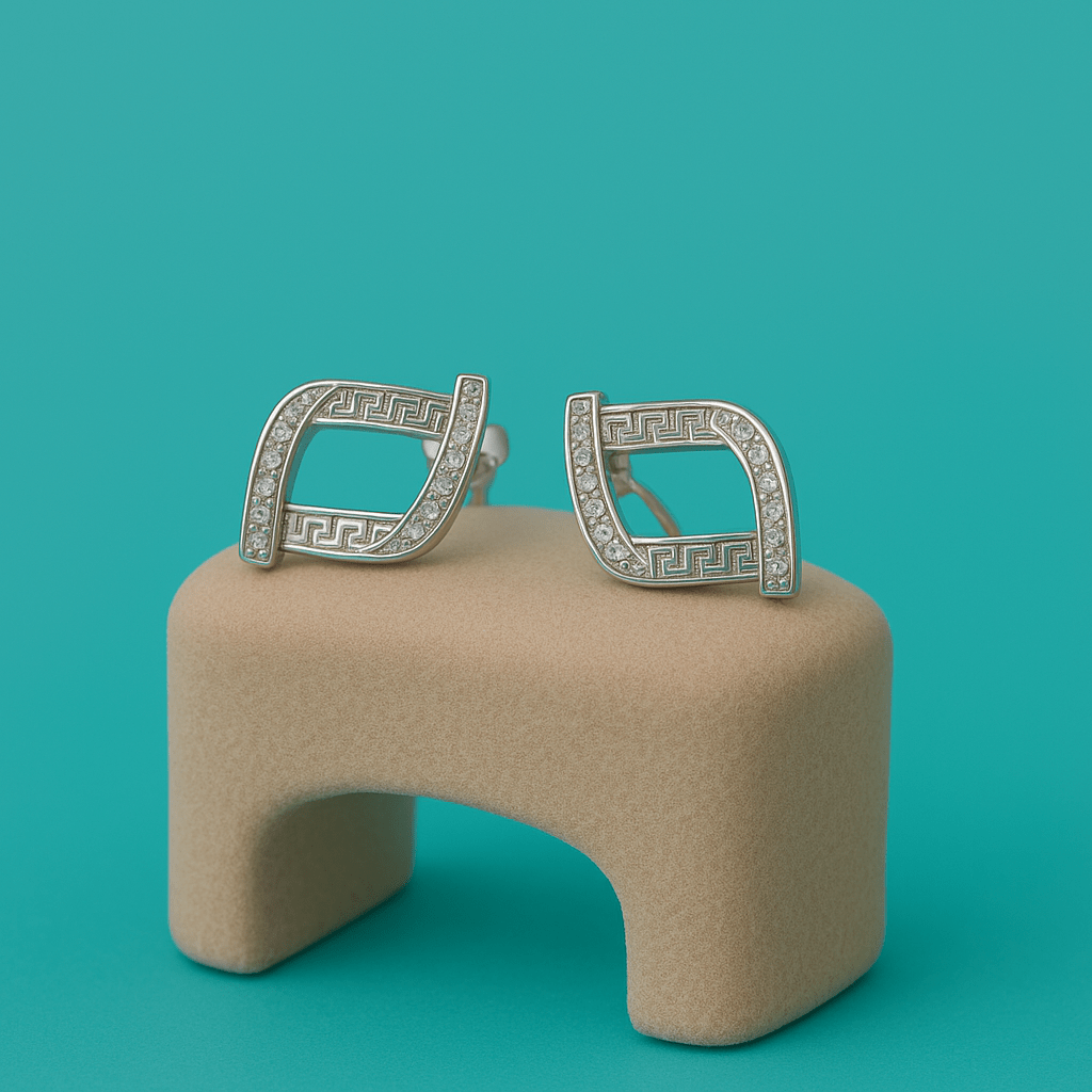 Athena Curve Studs - 925 Silver - AAA Zircons