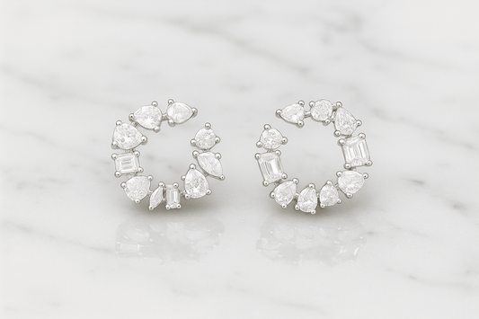Celeste Cluster Circle Earrings – 925 Silver with AAA Zircons