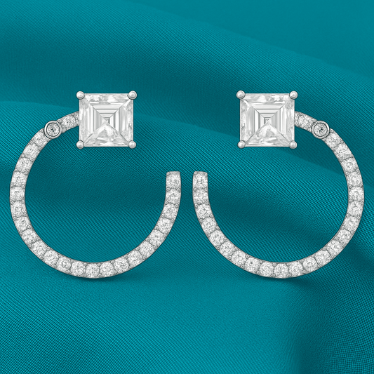 Aurora Halo Hoop Earrings – 925 Silver with AAA Zircons