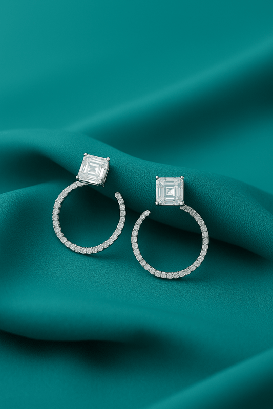 Celeste Orbit Earrings – 925 Silver with AAA Zircons