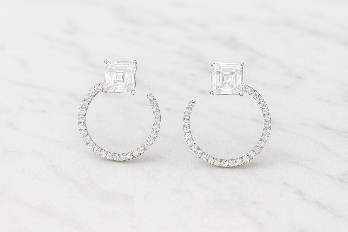 Celeste Orbit Earrings – 925 Silver with AAA Zircons