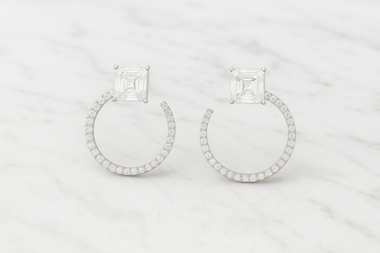 Celeste Orbit Earrings – 925 Silver with AAA Zircons