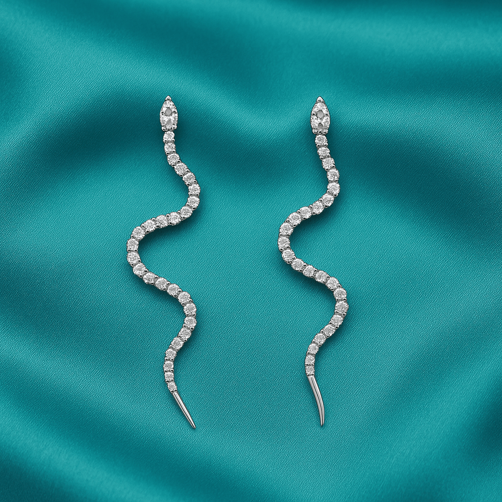 Sleek Serpent Earrings- 925 Silver