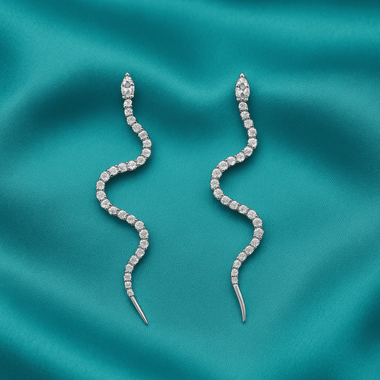 Sleek Serpent Earrings- 925 Silver