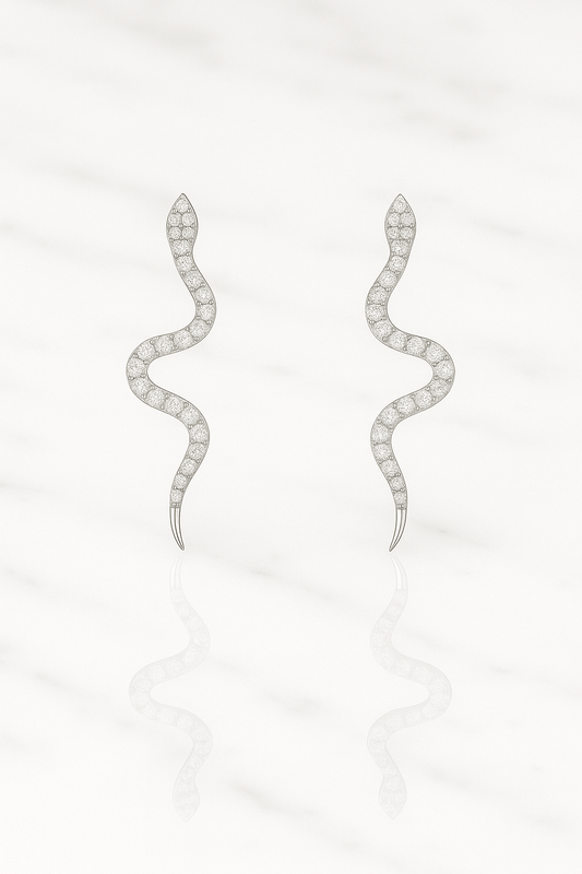 Sleek Serpent Earrings- 925 Silver