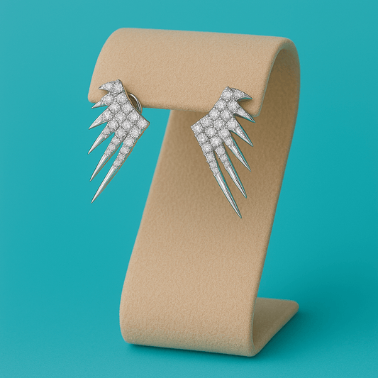 Fierce Wings Earrings – 925 Silver with AAA Zircons