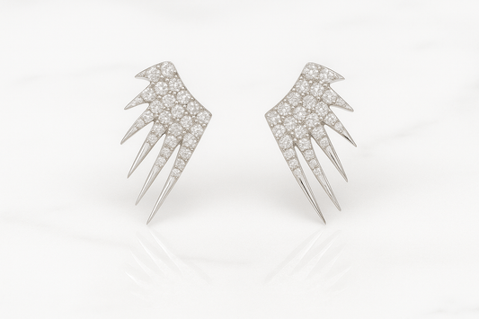 Fierce Wings Earrings – 925 Silver with AAA Zircons