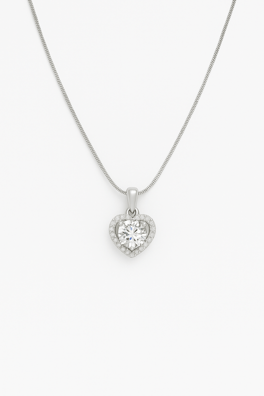 Tivara SparkleHeart Solitaire Pendant – 925 Silver