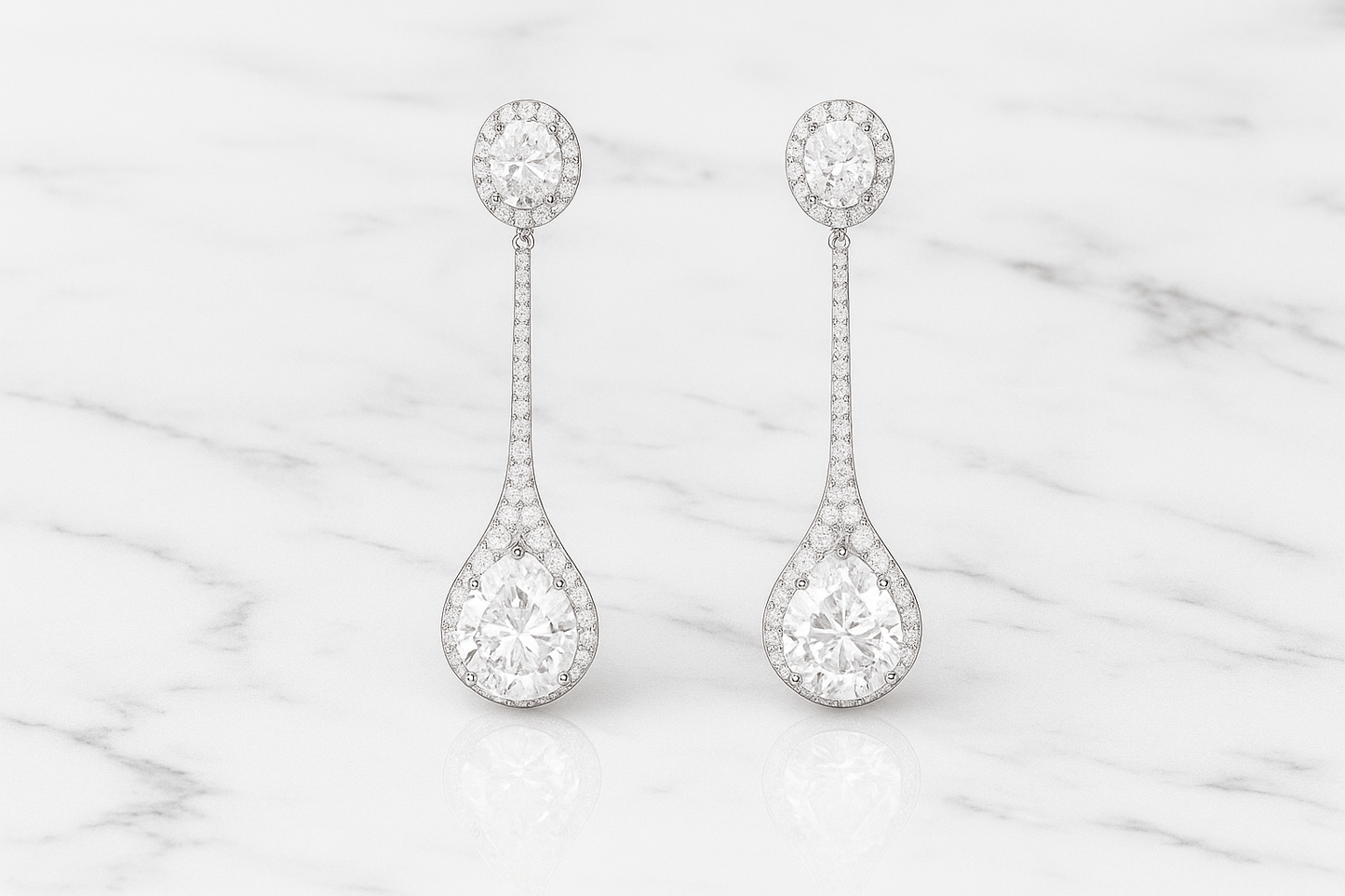Celestial Drop Statement Earrings – 925 Silver with AAA Zircons