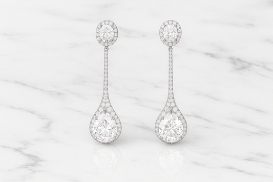 Celestial Drop Statement Earrings – 925 Silver with AAA Zircons