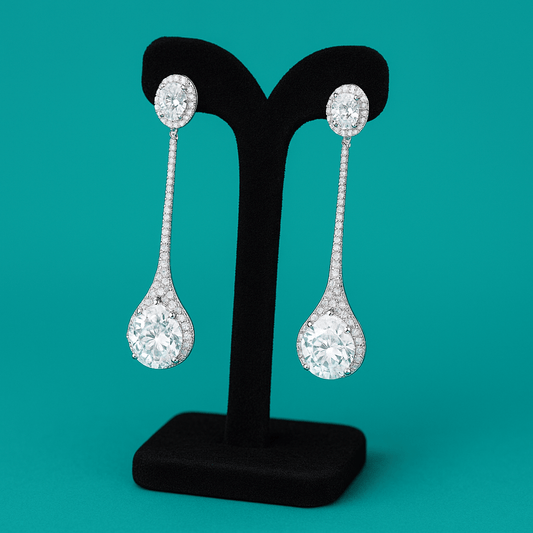 Celestial Drop Statement Earrings – 925 Silver with AAA Zircons