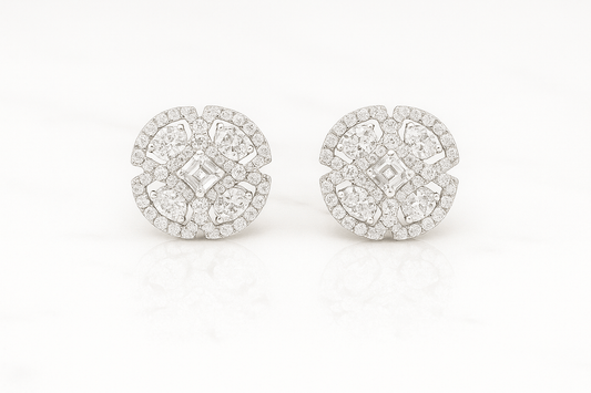 Regal Emblem Earrings – 925 Silver with AAA Zircons