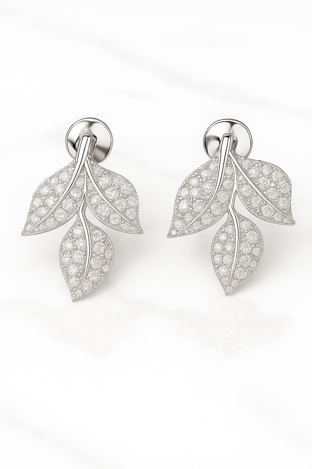 Celestial Leaffall Earrings – 925 Silver with AAA Zircons