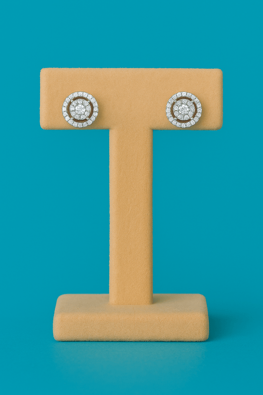 Ethereal Halo Studs – 925 Silver with AAA Zircons