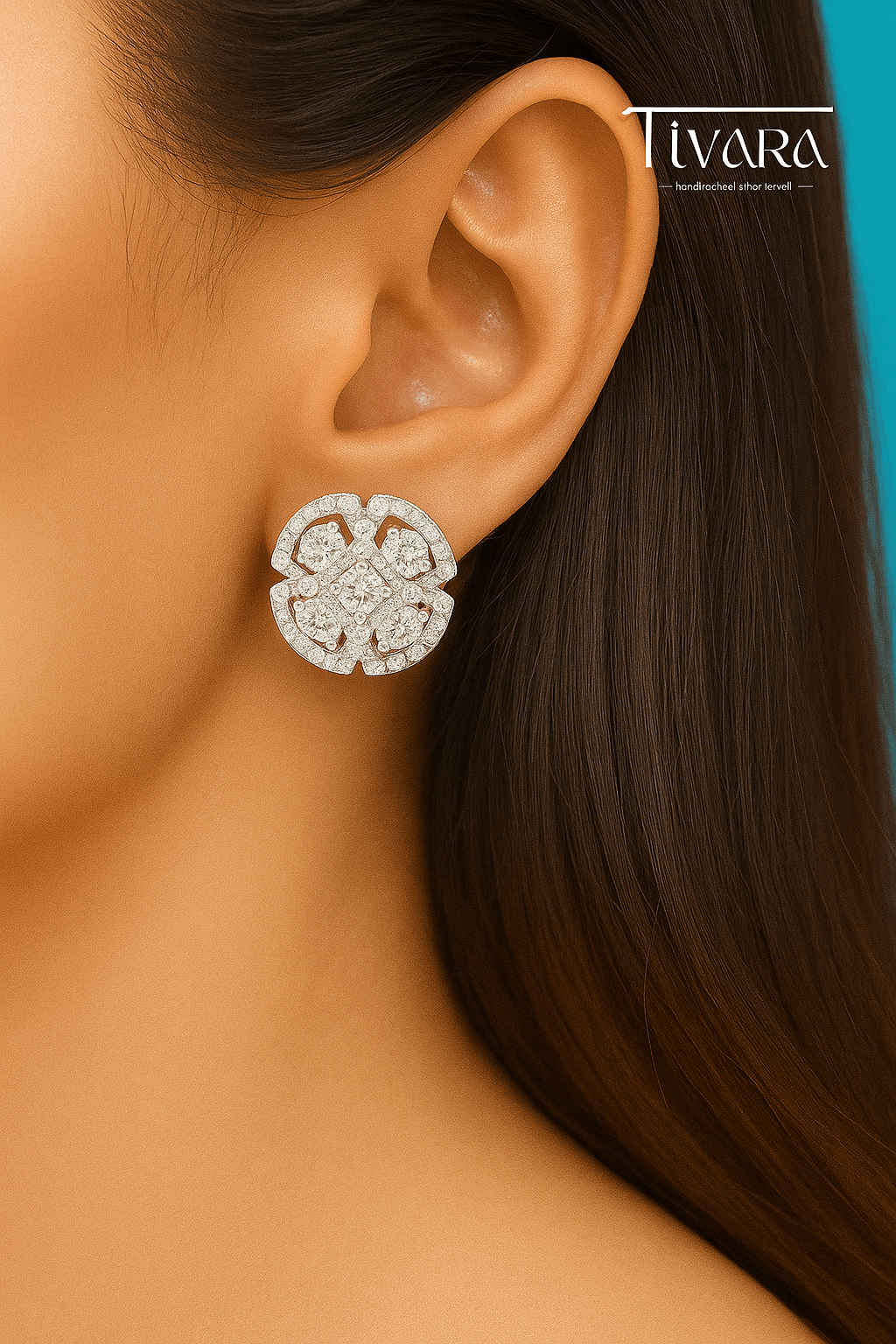 Regal Emblem Earrings – 925 Silver with AAA Zircons