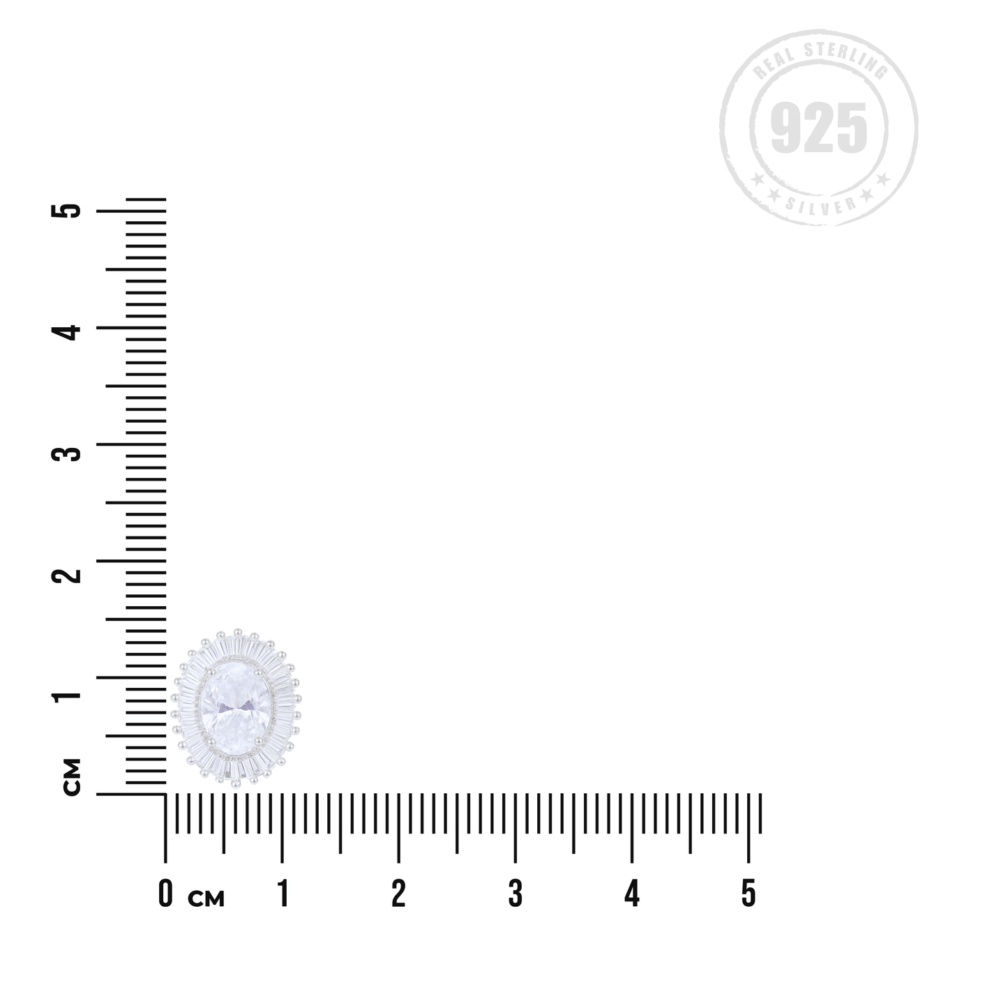 Regal Radiance Oval Halo Earrings- 925 Silver