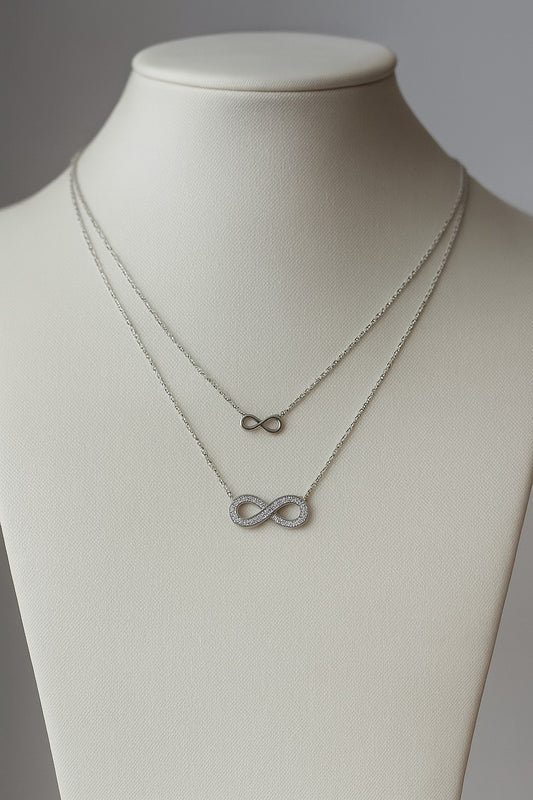 Infinity Stack Silver Pendant Necklace – Sterling 925