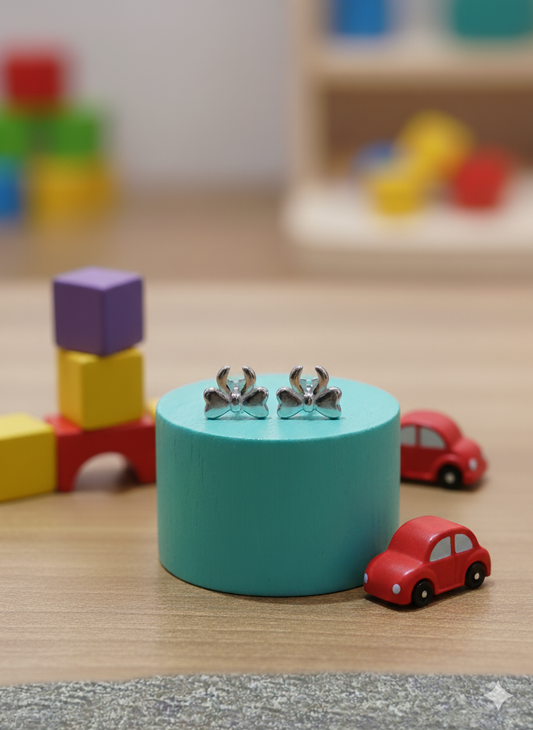 Kids Bow Earrings🎀 - 925 Sterling Silver