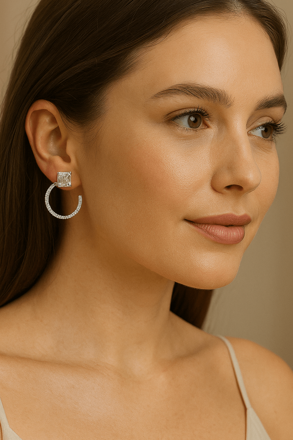 Aurora Halo Hoop Earrings – 925 Silver with AAA Zircons