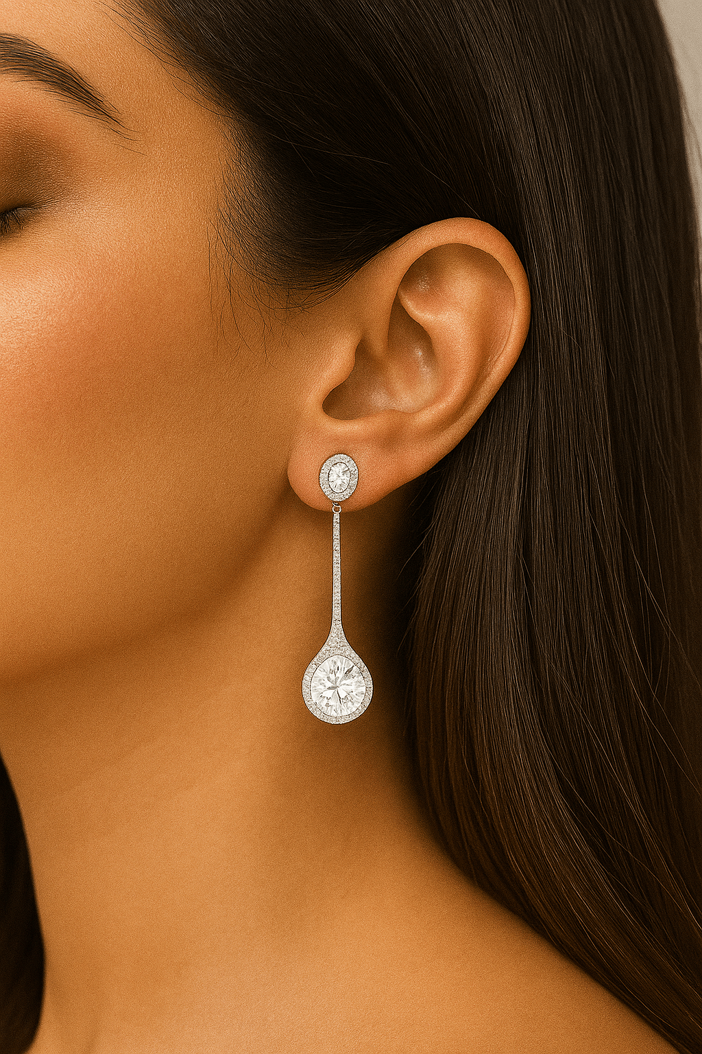 Celestial Drop Statement Earrings – 925 Silver with AAA Zircons
