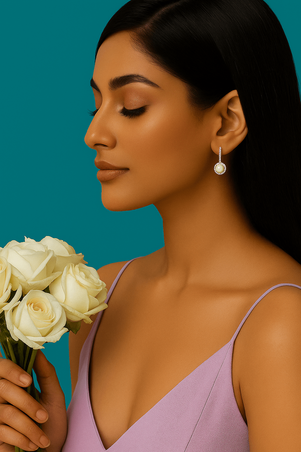 Elegance in Bloom – Pearl Drop Earrings in 925 Silver