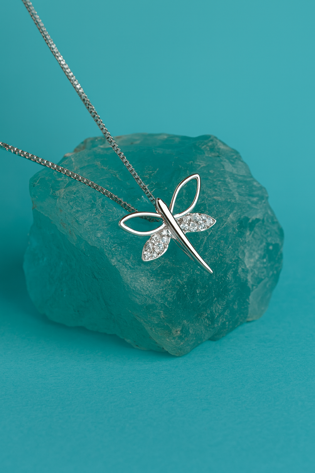 Dragonfly Elegance Pendant in 925 Sterling Silver