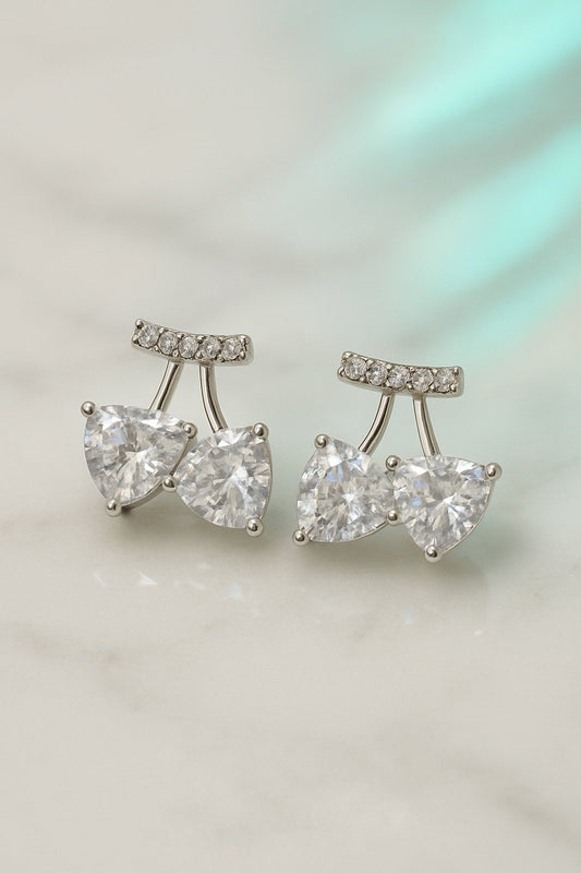 Cherry Sparkle - 925 Silver Earrings
