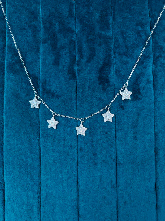 Star Solitaire Charm Necklace – 925 Sterling Silver