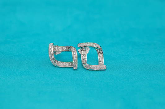 Athena Curve Studs - 925 Silver - AAA Zircons