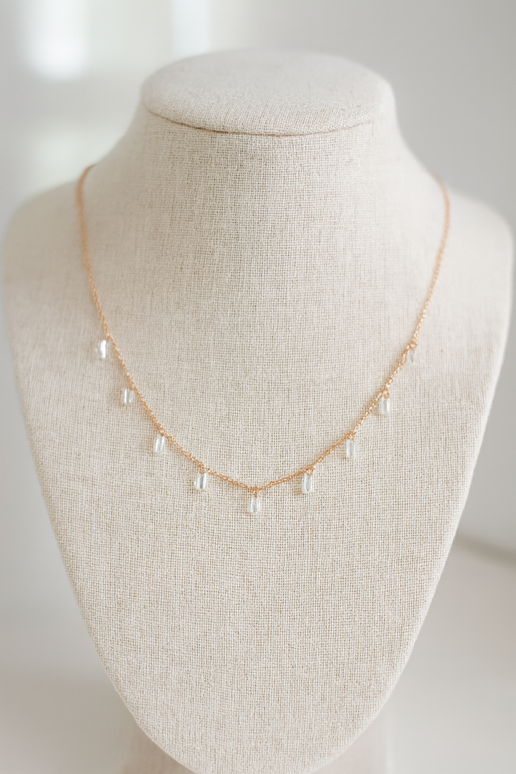 Rose Gold Crystal Drop Necklace- made with Pure 925 Silver