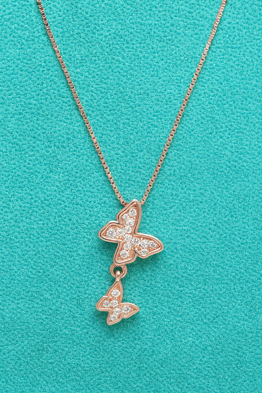 Fluttering Butterfly Elegance – Rose Gold- Made with Pure 925 Silver