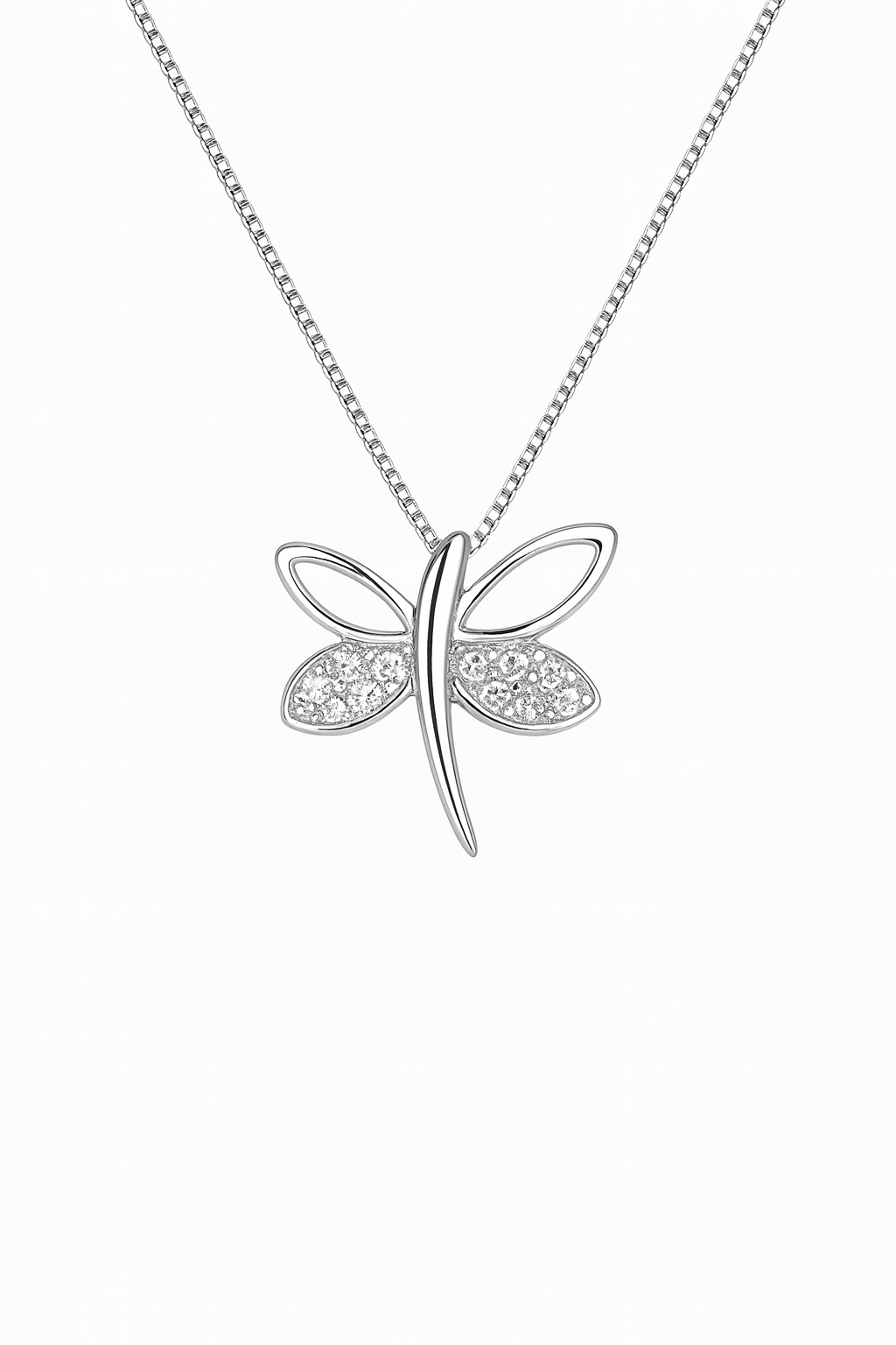 Dragonfly Elegance Pendant in 925 Sterling Silver
