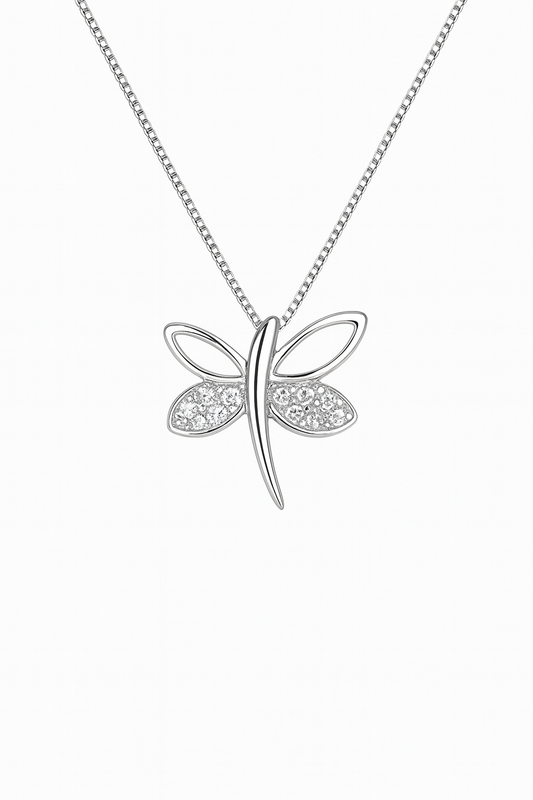 Dragonfly Elegance Pendant in 925 Sterling Silver