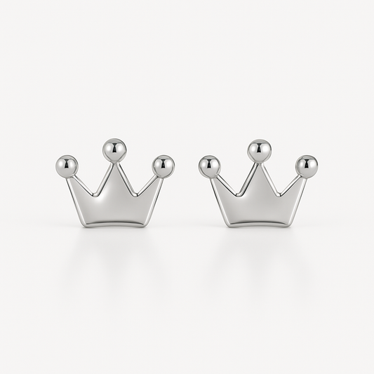 Kids Crown Earrings - 925 Sterling Silver