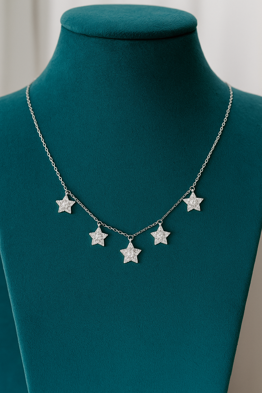 Star Solitaire Charm Necklace – 925 Sterling Silver