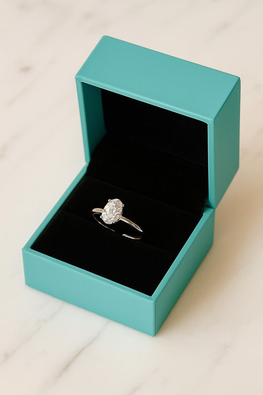 Tivara Oval Solitaire Adjustable Ring – 925 Silver