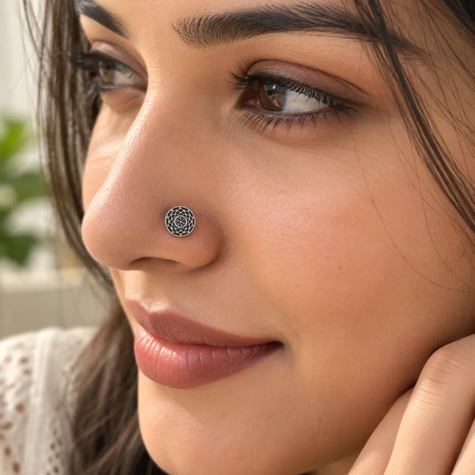 Tivara Antique Mesh Nose Stud - Made with 925 Silver