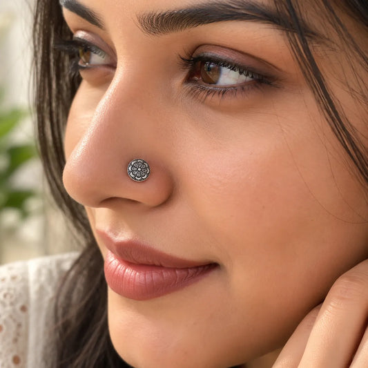 Tivara Heritage Bloom Nose Stud - Made with 925 Silver
