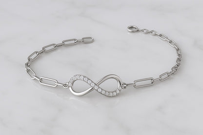Infinity Sterling Silver Bracelet - 925 Silver