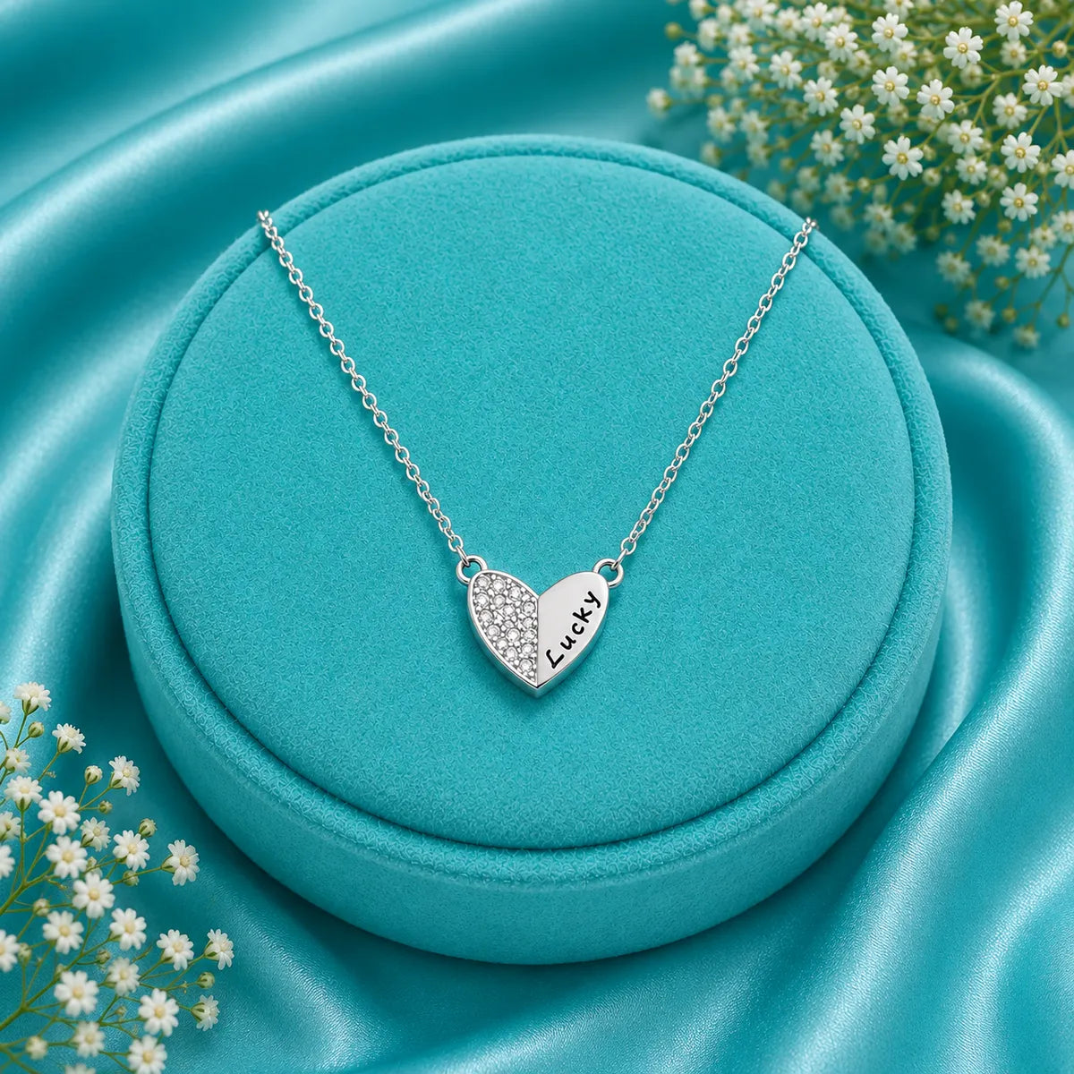 Lucky Heart Pendant Necklace – 925 Sterling Silver
