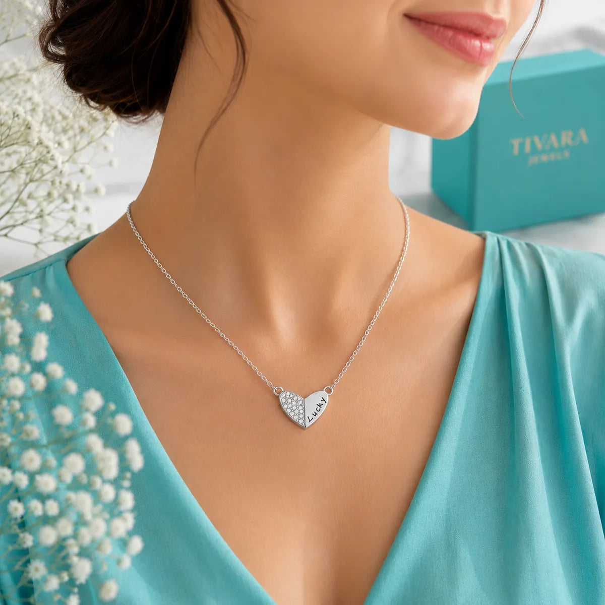 Lucky Heart Pendant Necklace – 925 Sterling Silver