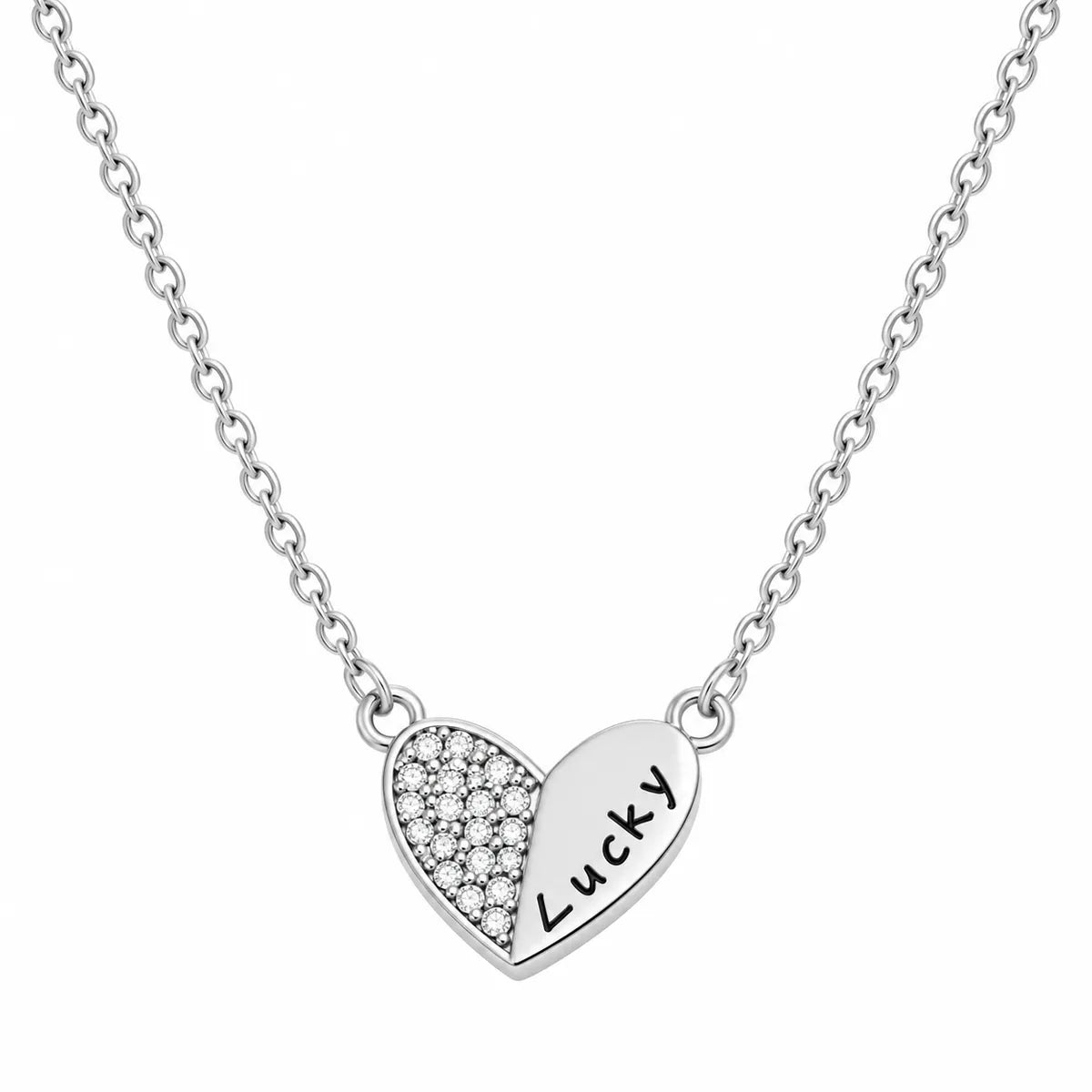 Lucky Heart Pendant Necklace – 925 Sterling Silver