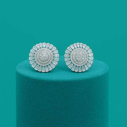 Radiant Sunburst Earrings- 925 Silver