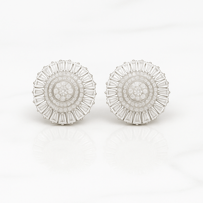 Radiant Sunburst Earrings- 925 Silver