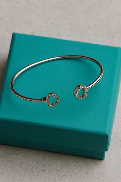 Heart-to-Heart Silver Kada - 925 Silver