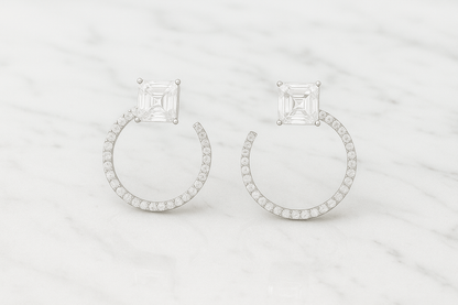 Celeste Orbit Earrings – 925 Silver with AAA Zircons