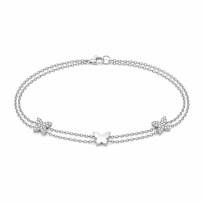 Floral Cascade Drop Bracelet - made with 925 Silver