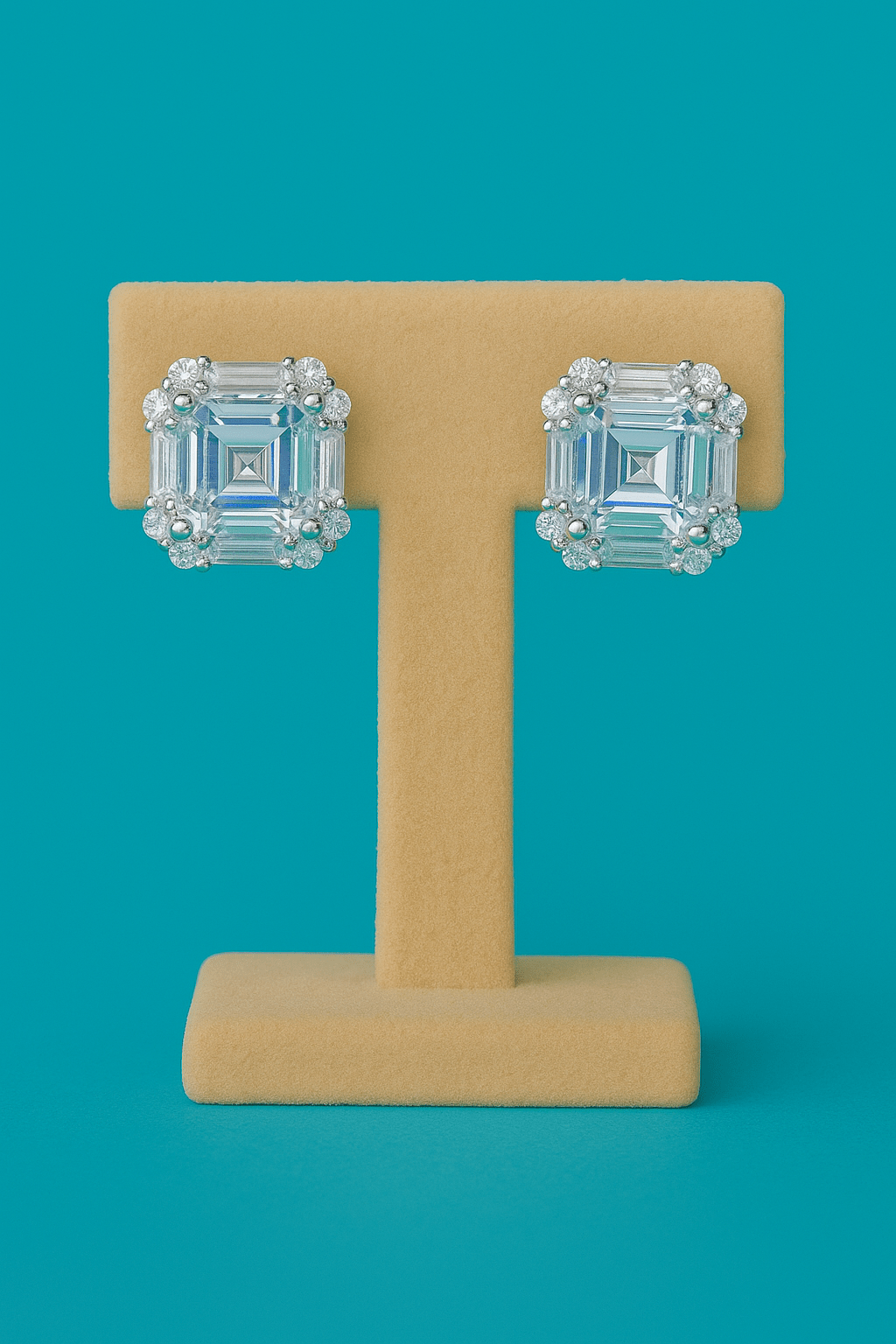 Emerald Edge Radiance Studs - 925 Silver - AAA Zircons