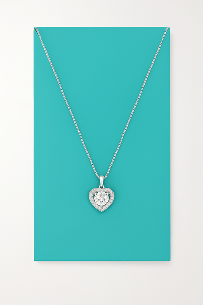 Tivara SparkleHeart Solitaire Pendant – 925 Silver